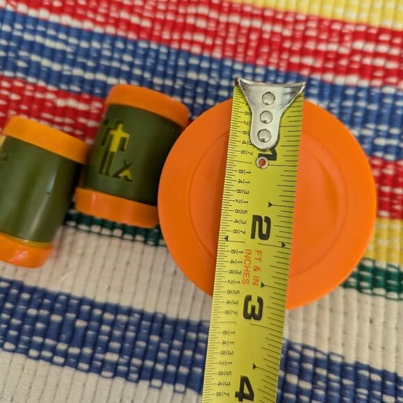 Vintage drum shape native American salt and pepper and container 70s - Picture 5 of 8